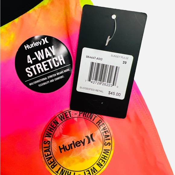 Hurley Phantom Boys Kids Board Shorts Surf Swim Trunks Multicolor Size 20/30 - Picture 9 of 9